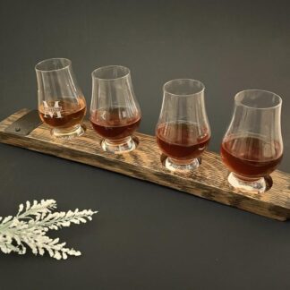 Banded Whiskey Barrel Stave Flight Board