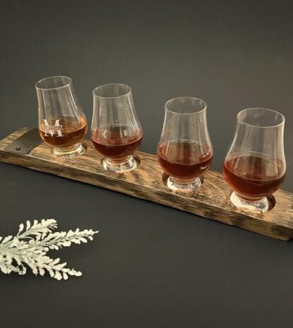 Banded Whiskey Barrel Stave Flight Board
