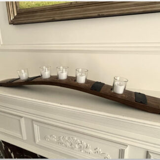 Upcycled Oak Wine Barrel Stave Table Centerpiece