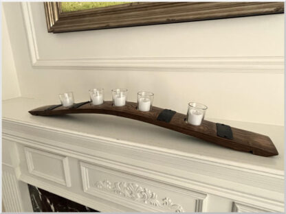 Upcycled Oak Wine Barrel Stave Table Centerpiece