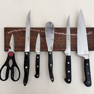 Large Magnetic Knife Wall Rack With Copper Inlay