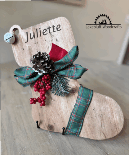 stocking plaid with engraved name