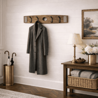 Whiskey Barrel Coat or Towel Wall Rack with Bands